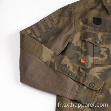 Chemise à manches longues imprimée camouflage pour enfants